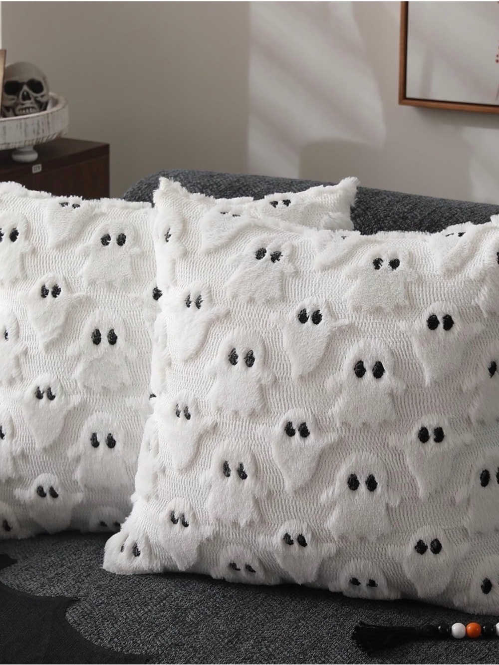 BNIB Ghost Accent Pillow Cover, set of 2, 16 x 16, White